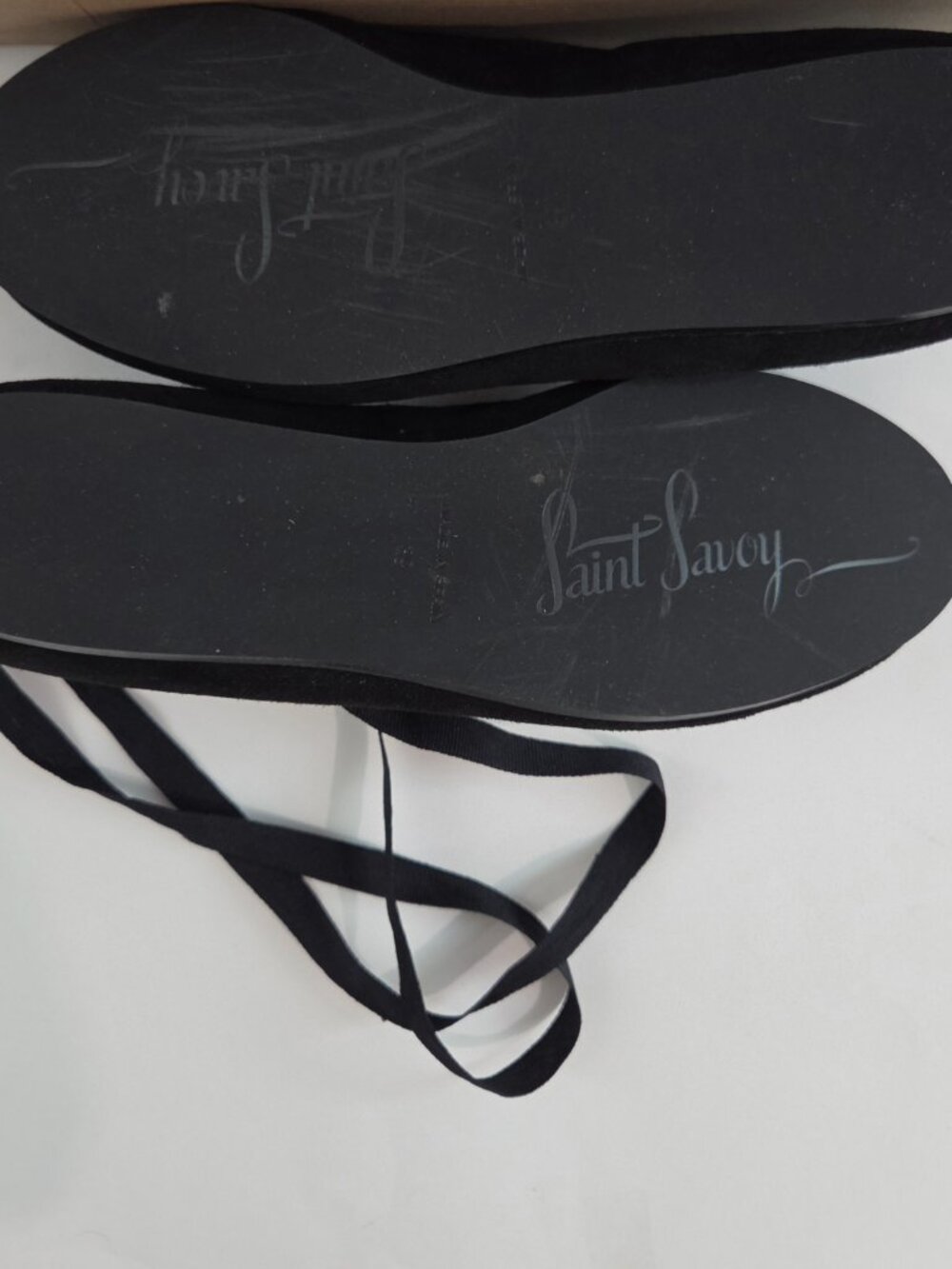 Saint Savoy RIBBON BALLERINA In Raven Black, Shirinatra,SOLDOUT Sz 39/US 8,Suede - Picture 6 of 8